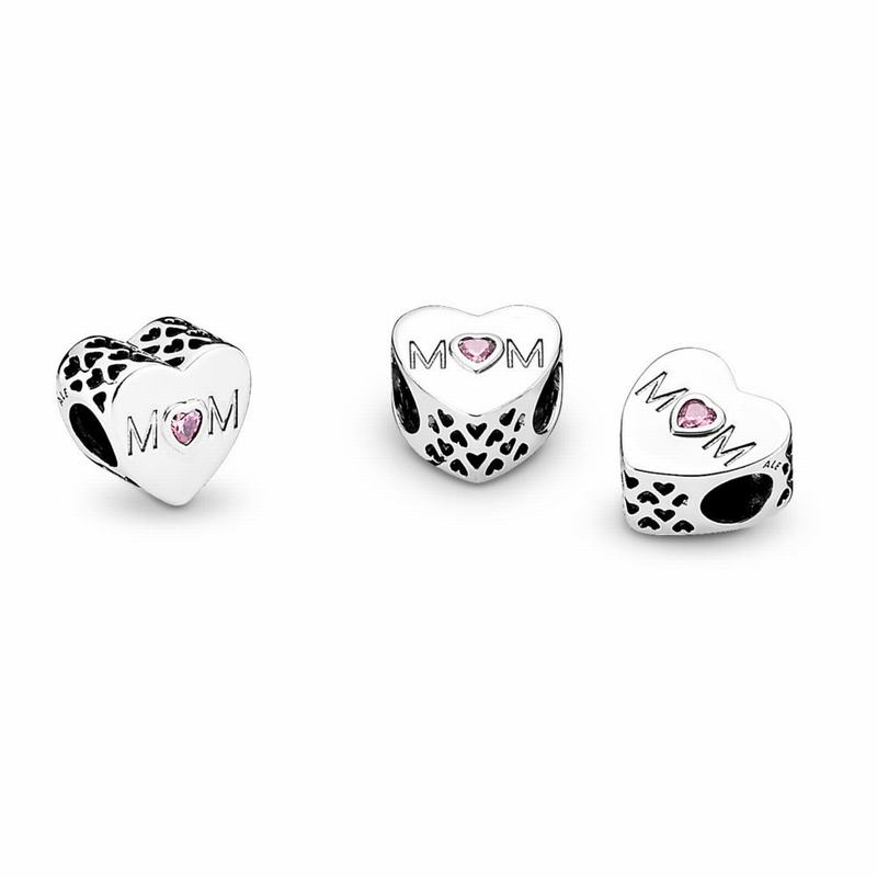 Pandora Mother Heart Charm - Sterling Silver/Cubic Zirconia - Canada | JR4111XN